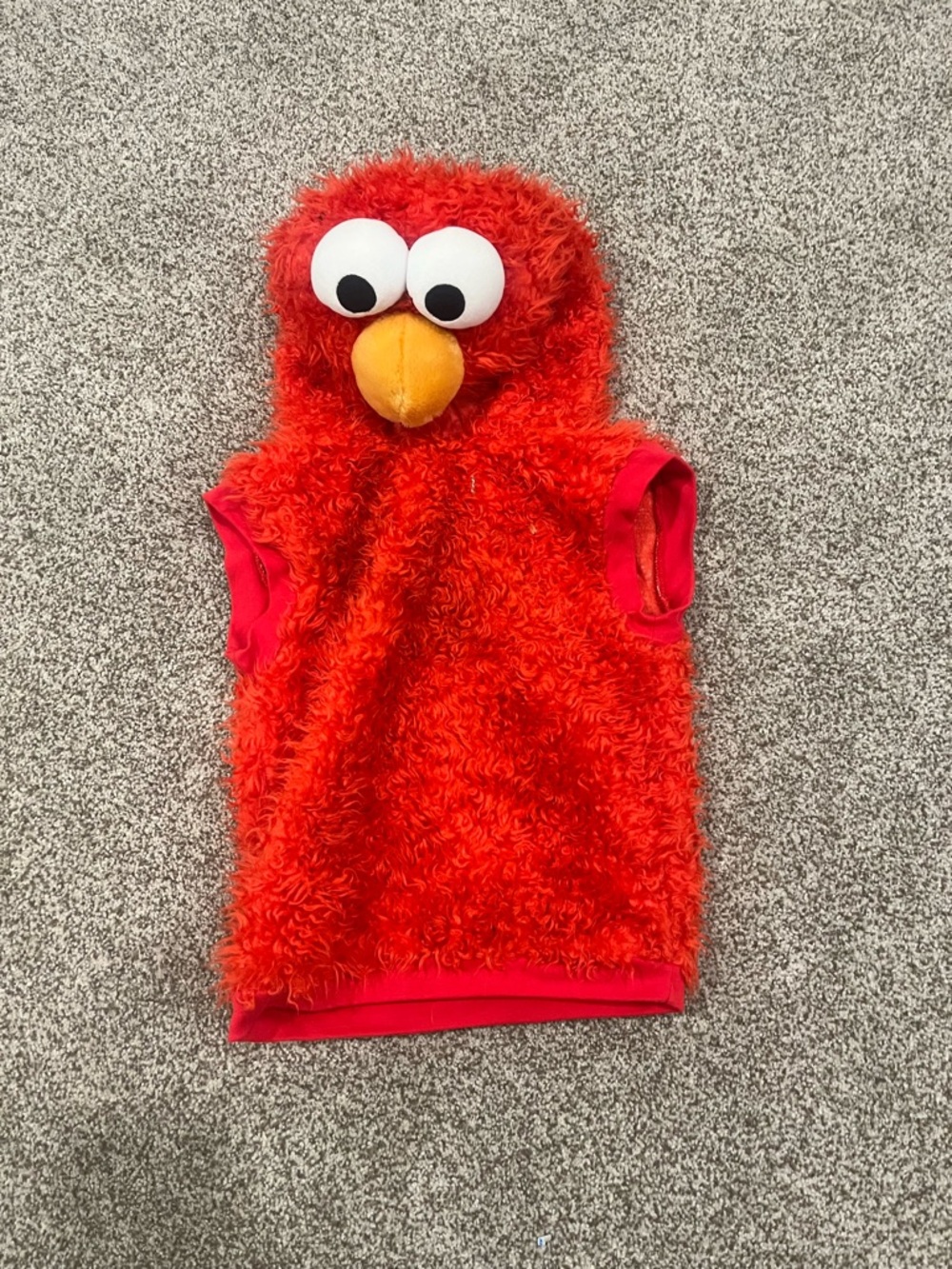 Red Fuzzy Elmo-Style Hooded Costume Size 1-2 yr